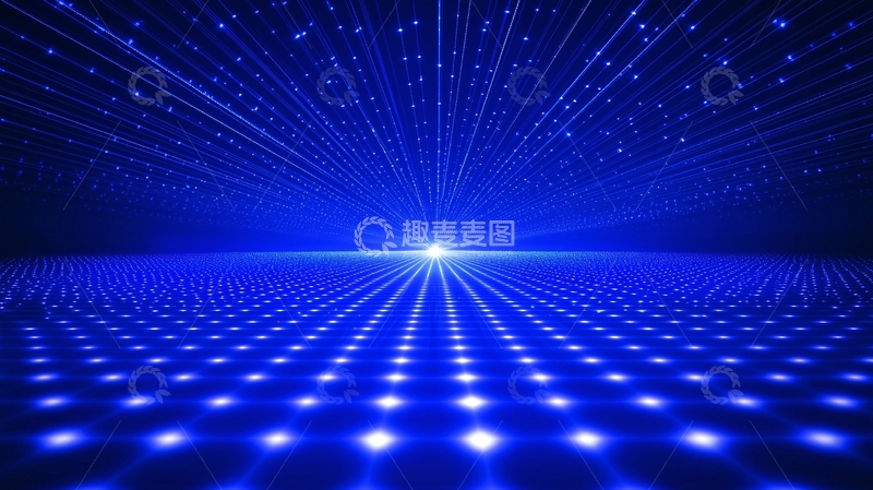 高清大图下载【趣麦麦图】蓝色光线汇聚