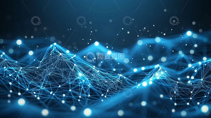 高清大图下载【趣麦麦图】蓝色科技感数据网络