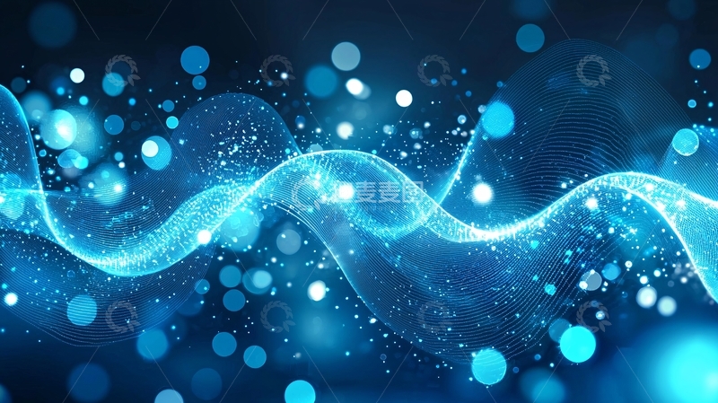 高清大图下载【趣麦麦图】蓝色能量波浪