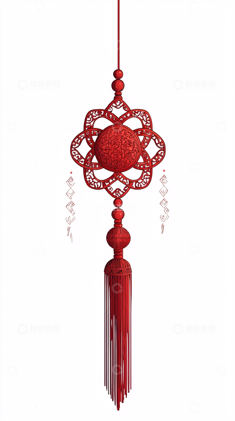 高清大图下载【趣麦麦图】红色中国结挂饰