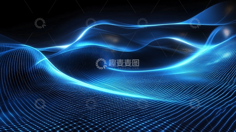 高清大图下载【趣麦麦图】蓝色光波背景