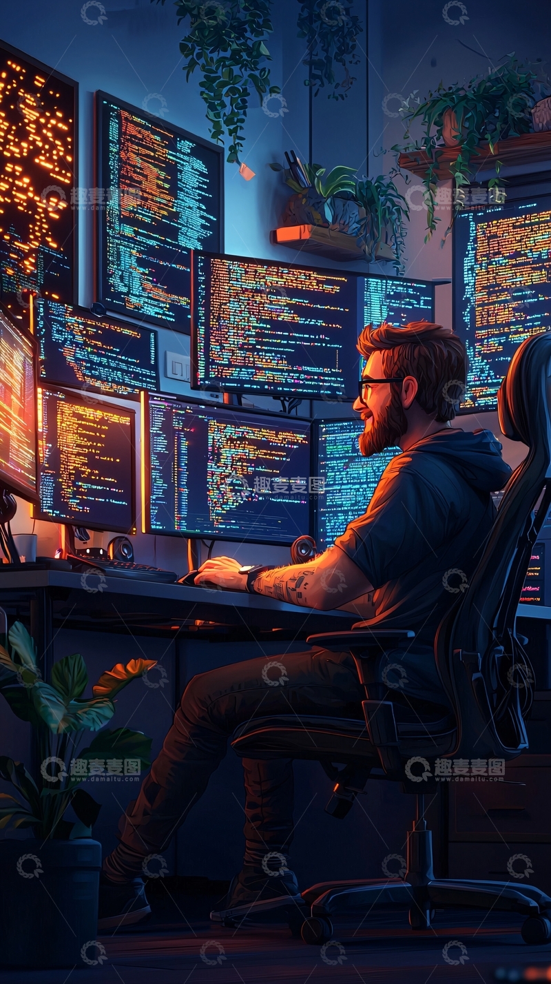 高清大图下载【趣麦麦图】程序员