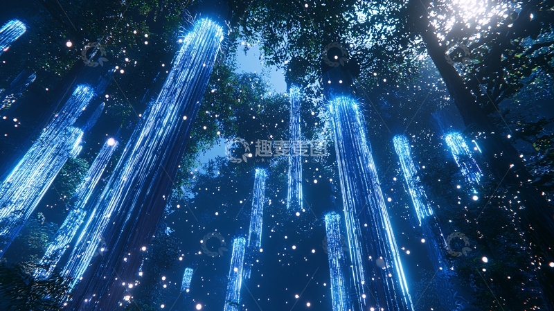 高清大图下载【趣麦麦图】蓝色发光柱