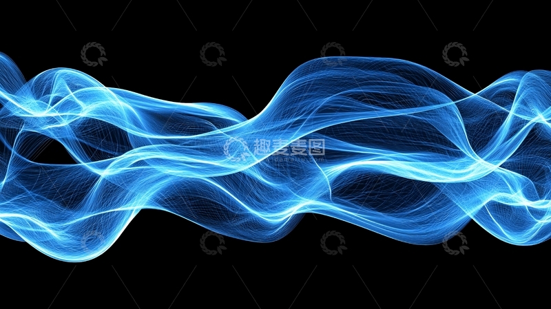 高清大图下载【趣麦麦图】蓝色烟雾飘逸