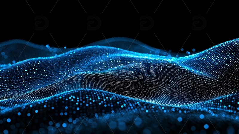 高清大图下载【趣麦麦图】蓝色粒子波浪37