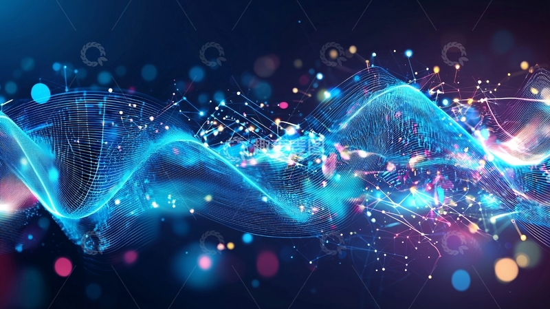 高清大图下载【趣麦麦图】蓝色能量波浪