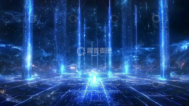 高清大图下载【趣麦麦图】蓝光科技感未来城市