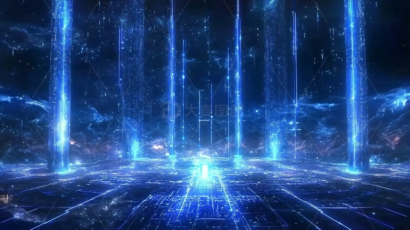 高清大图下载【趣麦麦图】蓝光科技感未来城市