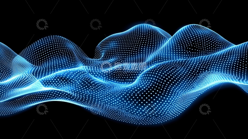 高清大图下载【趣麦麦图】蓝色粒子波浪38