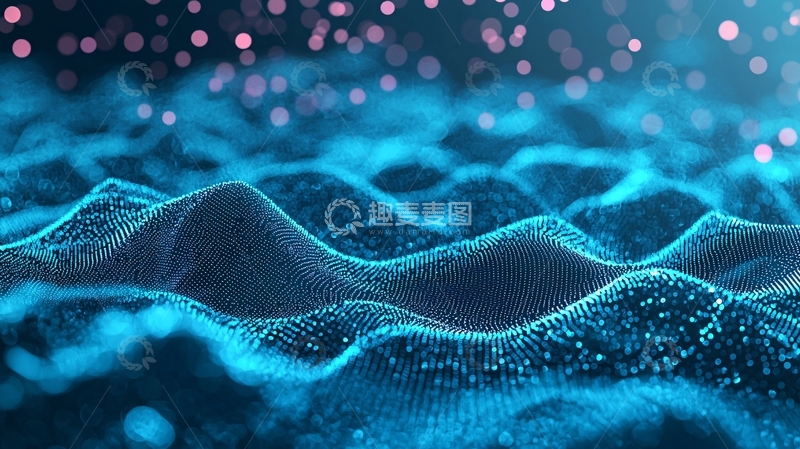 高清大图下载【趣麦麦图】蓝色粒子波浪39