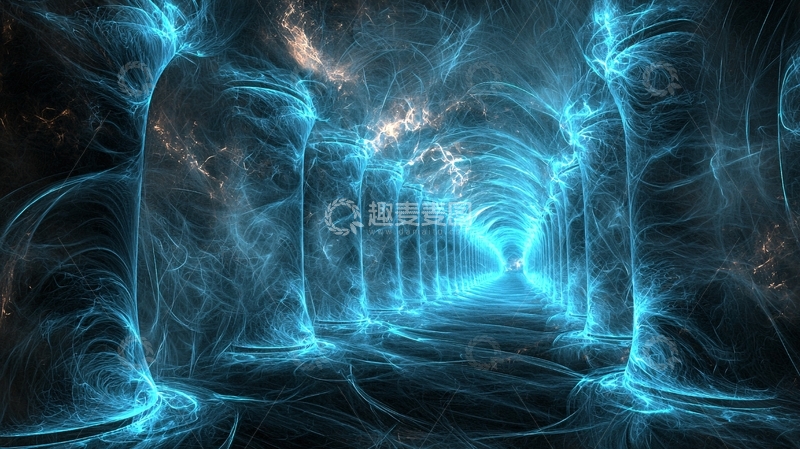 高清大图下载【趣麦麦图】神秘发光能量通道