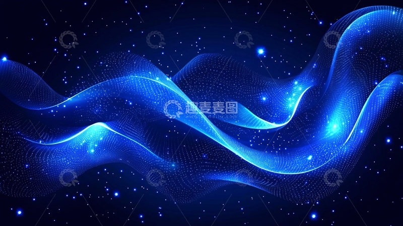 高清大图下载【趣麦麦图】蓝色宇宙波浪