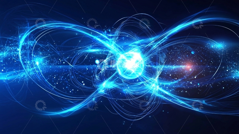 高清大图下载【趣麦麦图】蓝色能量粒子环流