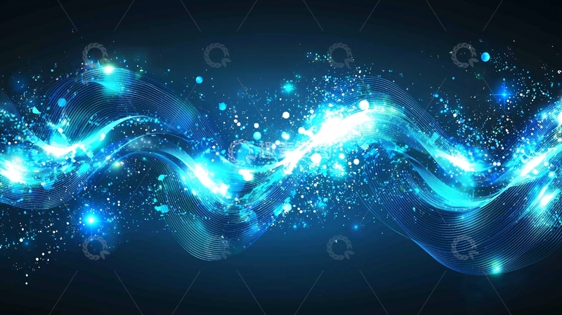 高清大图下载【趣麦麦图】蓝色能量波浪
