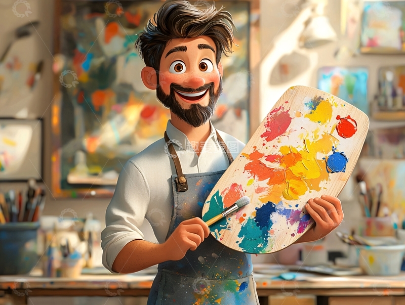 高清大图下载【趣麦麦图】快乐的艺术家