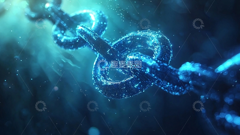 高清大图下载【趣麦麦图】蓝色发光链条