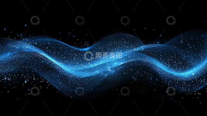 高清大图下载【趣麦麦图】蓝色粒子波浪42