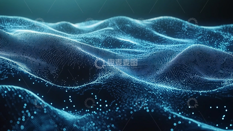 高清大图下载【趣麦麦图】深蓝色波浪抽象背景