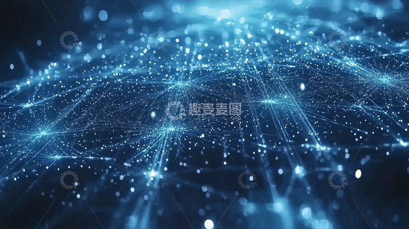 高清大图下载【趣麦麦图】蓝色科技网络连接