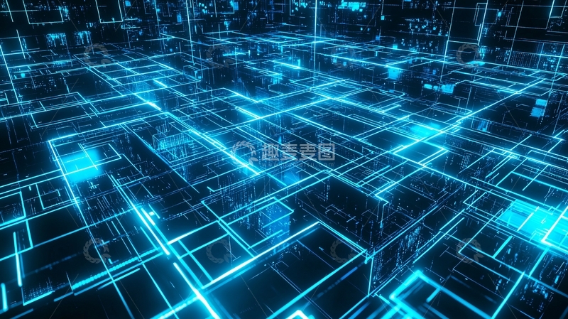 高清大图下载【趣麦麦图】未来科技感蓝色线路