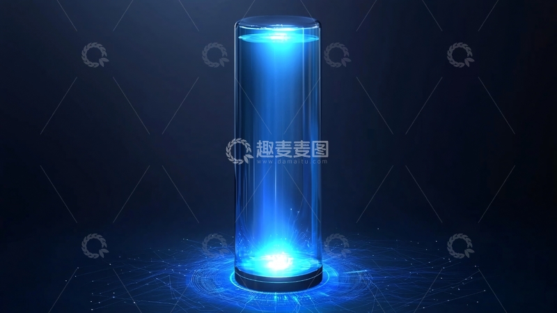 高清大图下载【趣麦麦图】蓝色能量柱