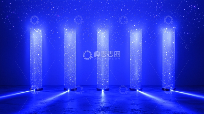 高清大图下载【趣麦麦图】蓝色光柱