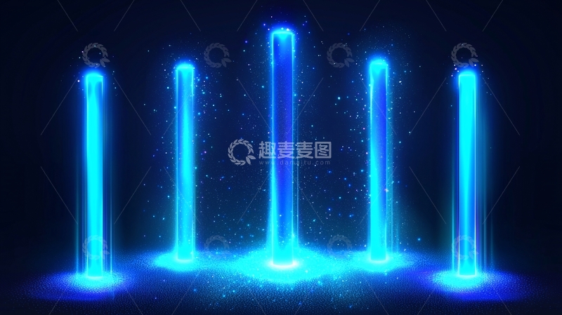 高清大图下载【趣麦麦图】蓝色光柱