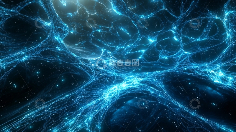 高清大图下载【趣麦麦图】蓝色神经网络