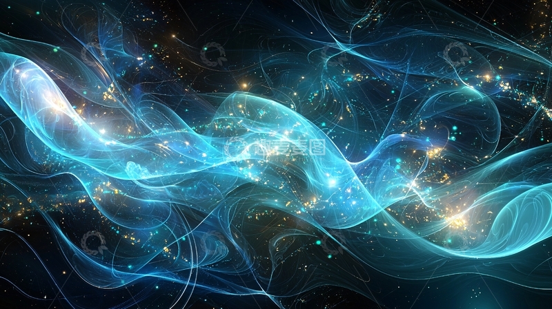 高清大图下载【趣麦麦图】蓝色能量光波