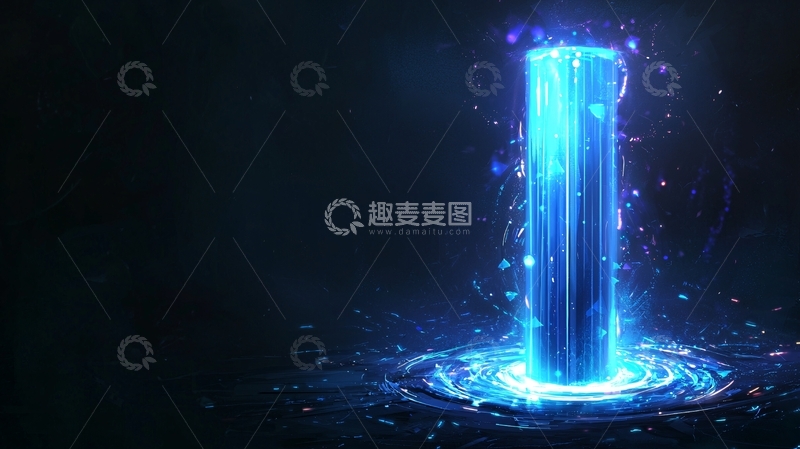 高清大图下载【趣麦麦图】蓝色能量柱
