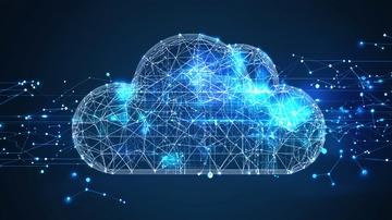 蓝色发光云朵网络数据