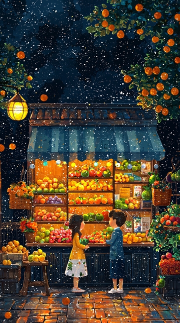夜晚水果摊