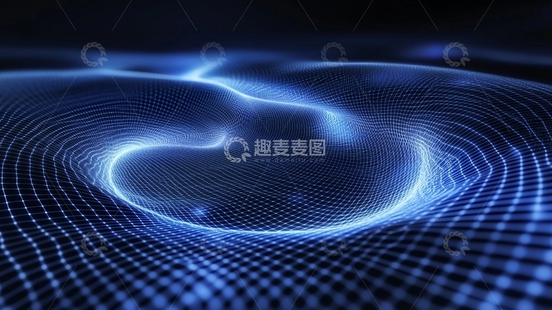 高清大图下载【趣麦麦图】蓝色光效波浪