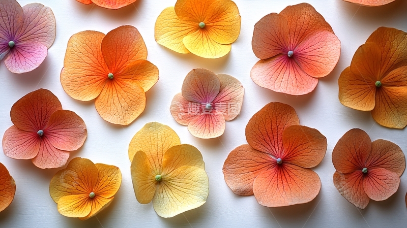 高清大图下载【趣麦麦图】橘色绣球花瓣