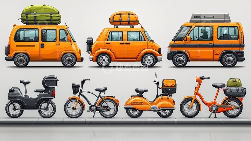 高清大图下载【趣麦麦图】旅行交通工具