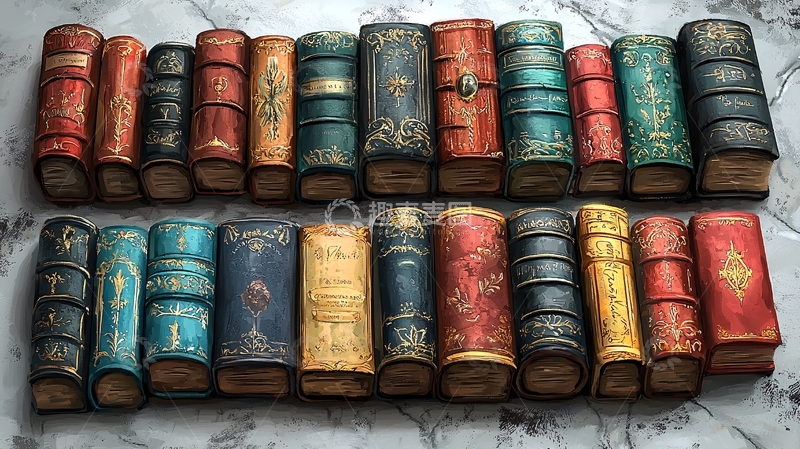 高清大图下载【趣麦麦图】复古书籍