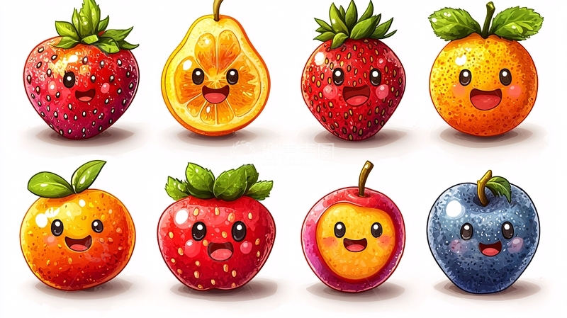高清大图下载【趣麦麦图】可爱卡通水果