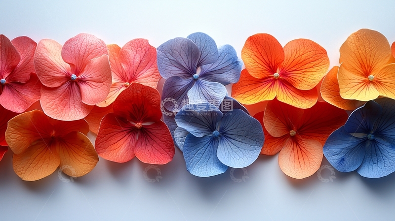 高清大图下载【趣麦麦图】彩色绣球花花瓣排列