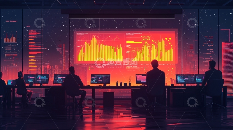 高清大图下载【趣麦麦图】科技感监控室