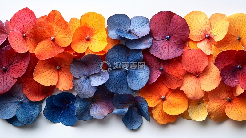 高清大图下载【趣麦麦图】彩色绣球花花瓣