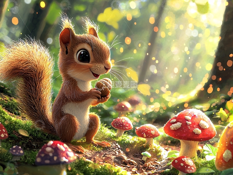 高清大图下载【趣麦麦图】森林小松鼠