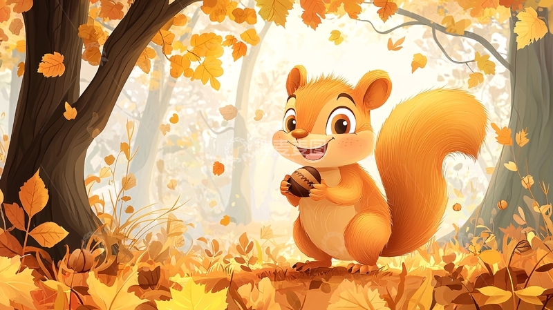 高清大图下载【趣麦麦图】秋天松鼠