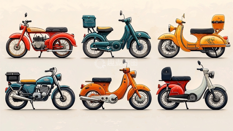 高清大图下载【趣麦麦图】复古摩托车图片