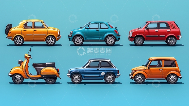 高清大图下载【趣麦麦图】卡通汽车