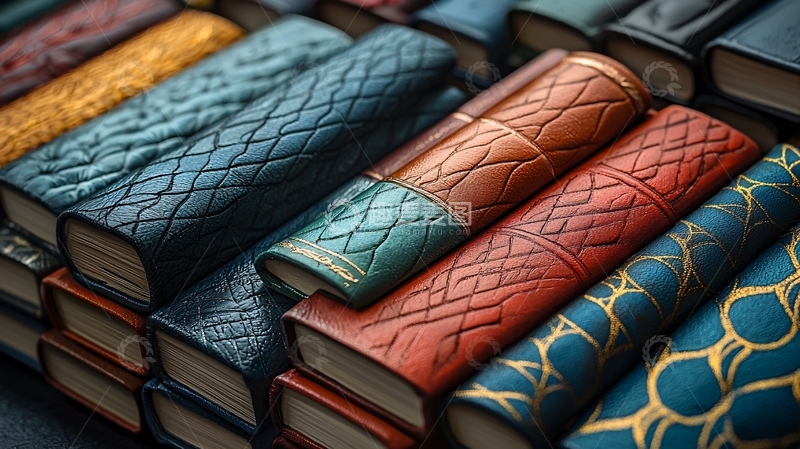 高清大图下载【趣麦麦图】手工皮革书籍