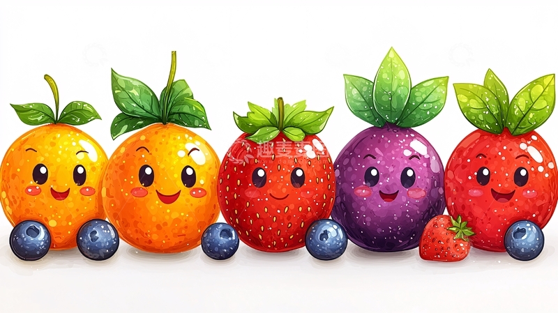 高清大图下载【趣麦麦图】卡通水果
