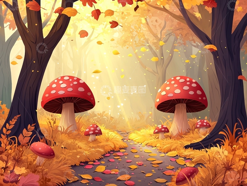 高清大图下载【趣麦麦图】秋日森林童话场景