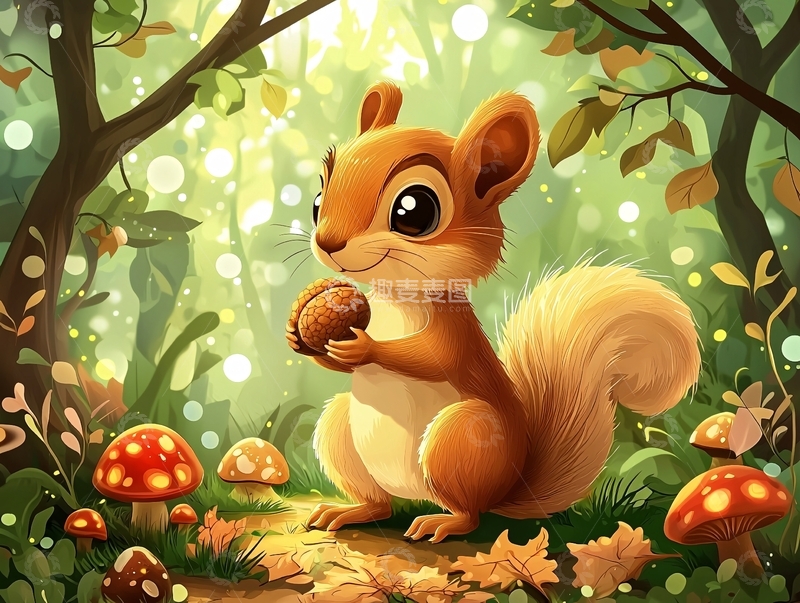 高清大图下载【趣麦麦图】森林小松鼠