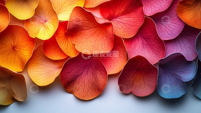 高清大图下载【趣麦麦图】彩色花瓣背景