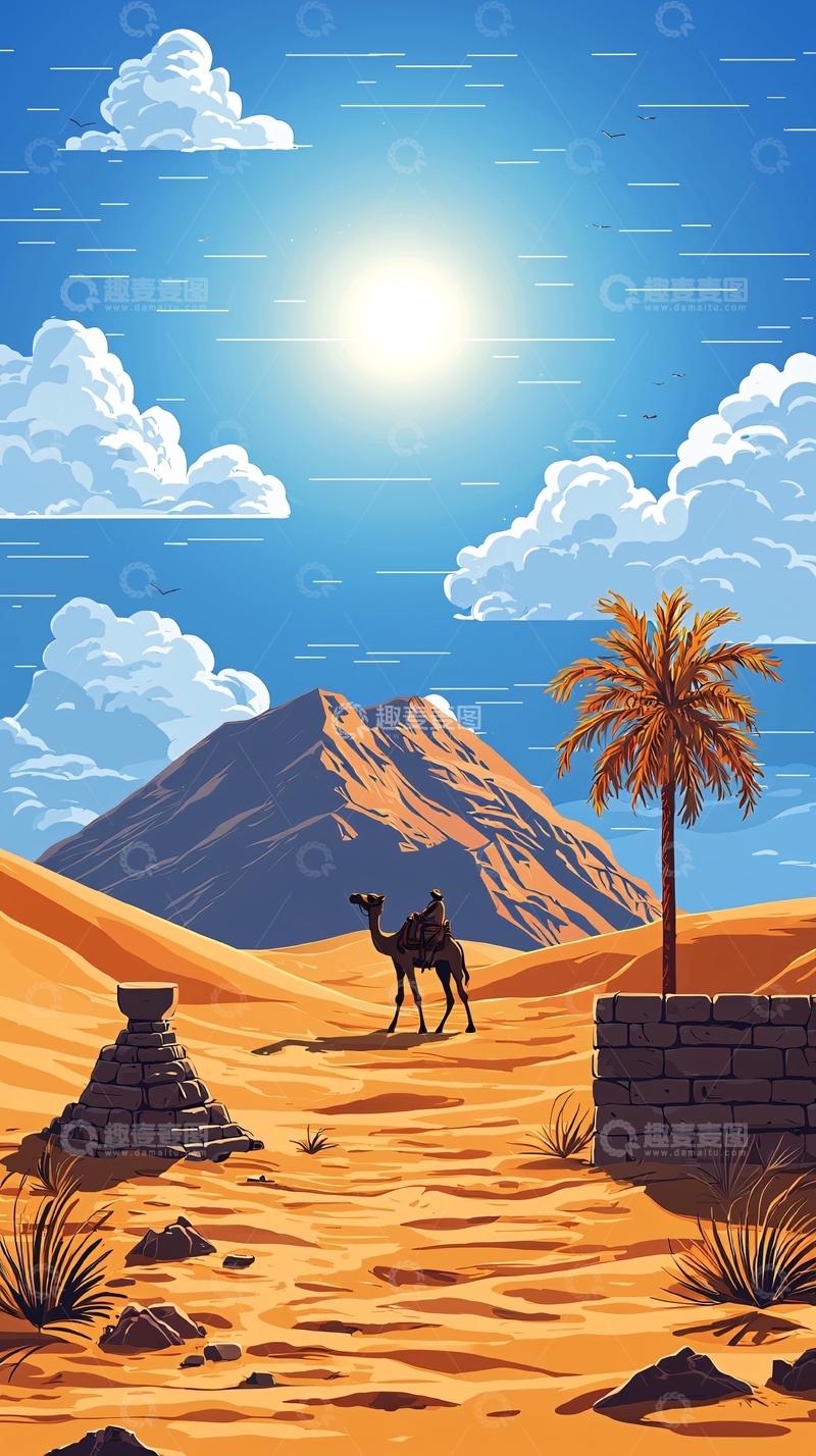 高清大图下载【趣麦麦图】沙漠骆驼
